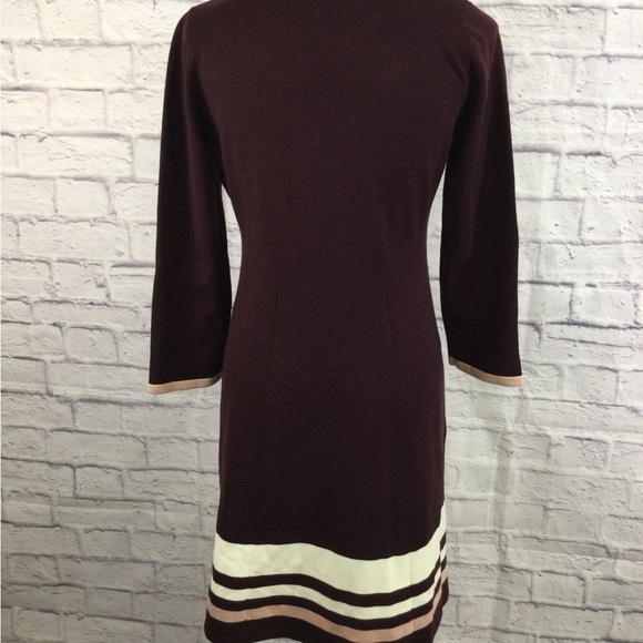 Jessica Howard Women's Long Sleeve Sweater Knit Dress in Color Wine Size Medium - Picture 8 of 10